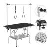 46'' black grooming table with arms clamps noose and tray